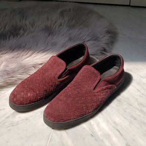 Bottega Veneta Purple Intrecciato Suede Slip-On